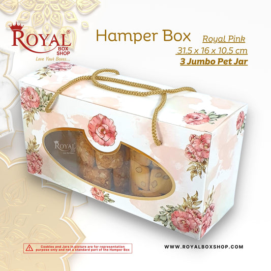 Jumbo Gift Hamper Bags I 31.5 x 16 x 10.5 CM I Royal White Floral I I For Christmas Gifting, Party Gifts, Return favor Gifting Royal Box Shop