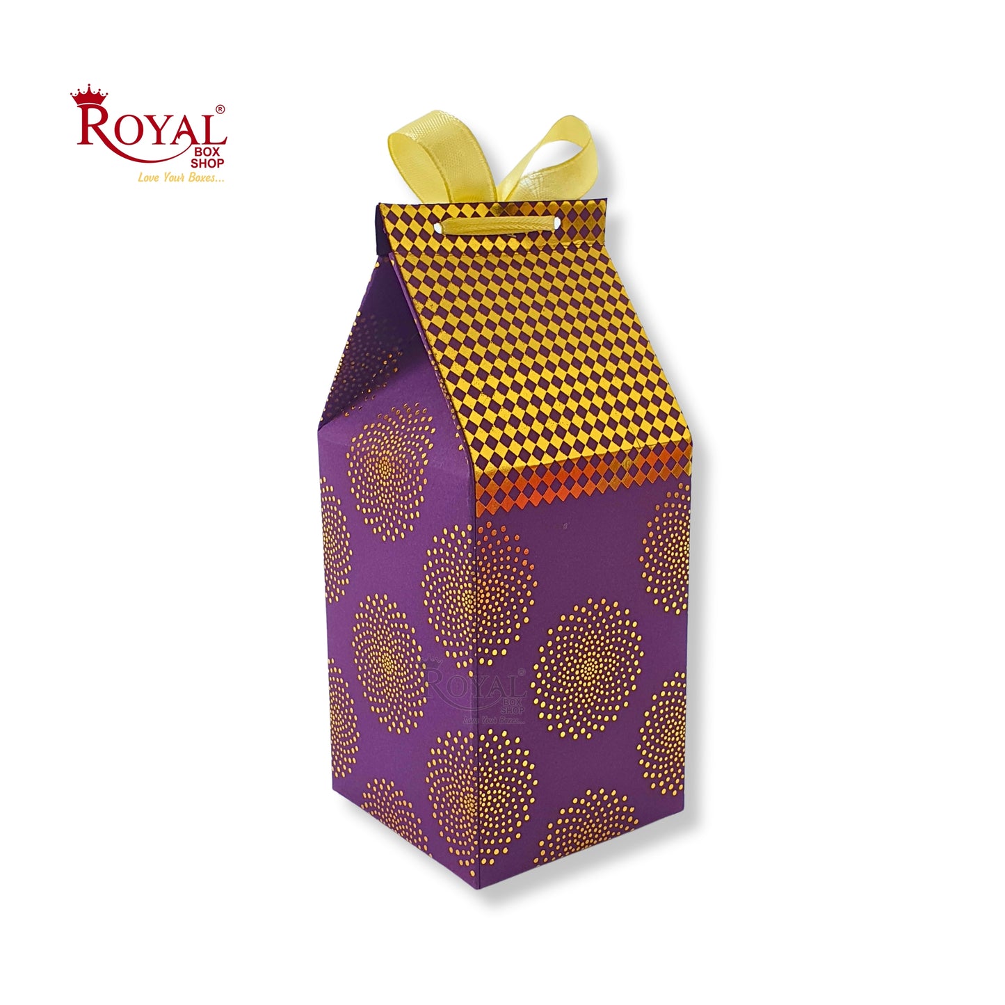 Premium Gift Box with Window I Purple Gold Leafing Print I 4.5x3x3 inches I For Return Favor Gift, Baby Shower Gifts, Room Hampers, Candy Box, Birthday Return Gift Royal Box Shop
