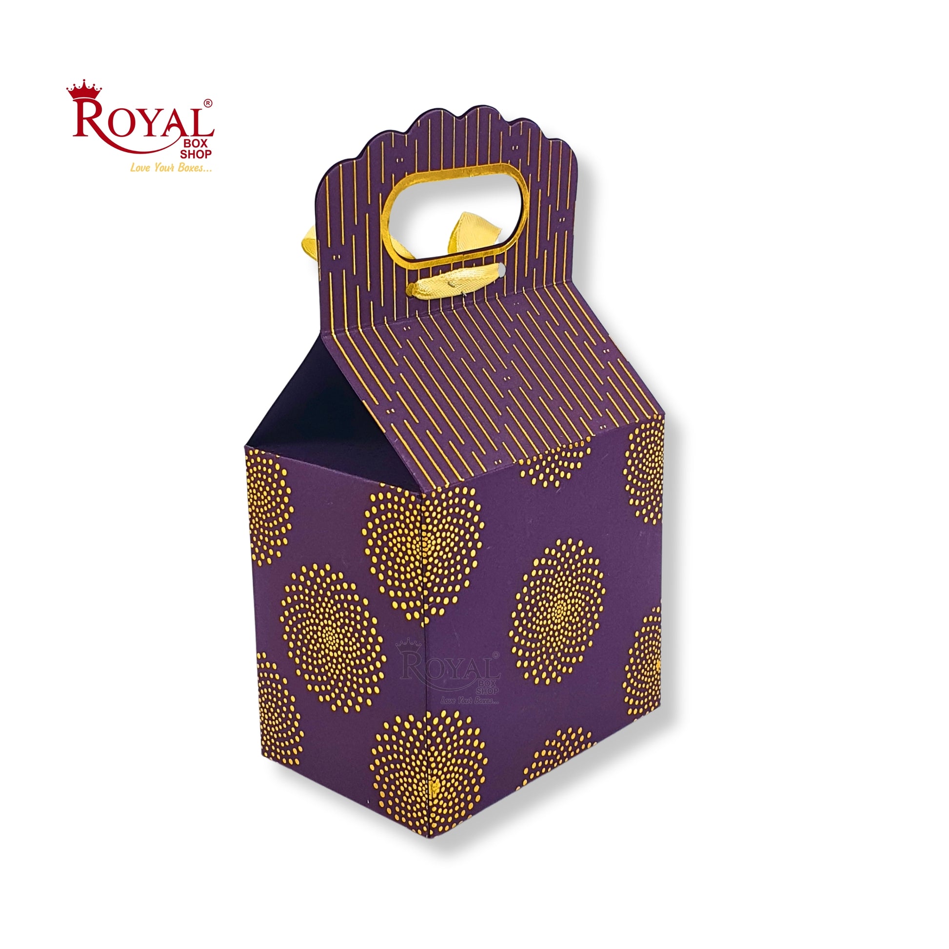 Premium Gift Box with Window I Purple Gold Leafing Print I 4x2.5x3.5 inches I For Return Favor Gift, Baby Shower Gifts, Room Hampers, Candy Box, Birthday Return Gift Royal Box Shop