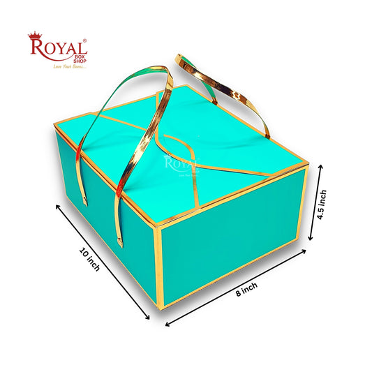 Premium Gift Hamper Bags I Gold Foiling 10 x 8 x 4.5 Inch I I Green Color I For Rakhi, Diwali, Wedding, Corporate, Birthday Return Gifting Hamper Bags Royal Box Shop