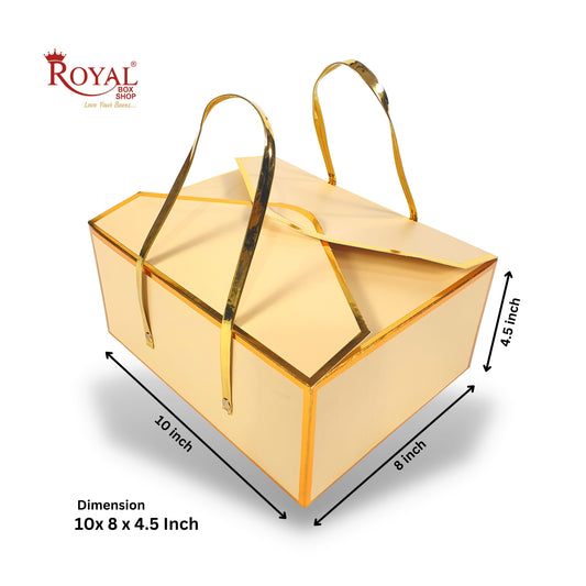 Premium Gift Hamper Bags I Gold Foiling I 10 x 8 x 4.5 Inch I Cream Color I For Lohri, Holi, Diwali, Wedding, Corporate, Birthday Return Gifting Hamper Bags Royal Box Shop