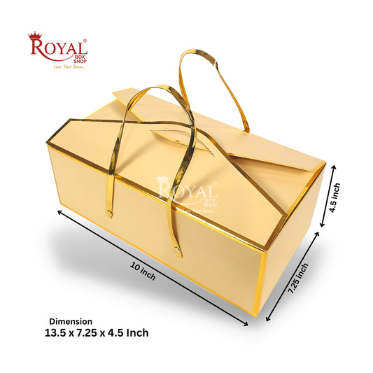 Premium Gift Hamper Bags I Gold Foiling I 13 x 7.5 x 4.5 Inch I Cream Color I For Lohri, Rakhi, Diwali, Wedding, Corporate, Birthday Return Gifting Hamper Bags Royal Box Shop