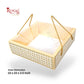 Premium Gift Hamper Bags with Transparent Lid I 10 x 10 x 3.5 inches I Beige Star Gold Foil Print I Wedding Gifting, Party Gifts, Return favor Gifting Royal Box Shop