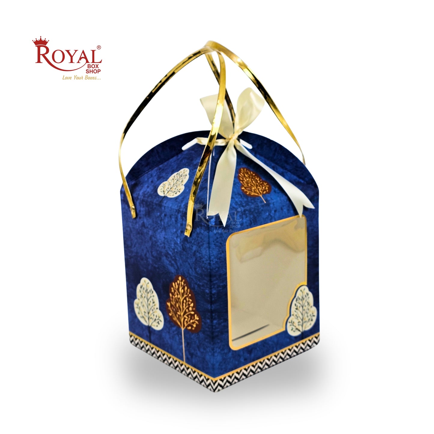 Premium Festive Gift Hamper Box I Hut Shape I RBF-01 D5 | 8.5x7.25x7.25 Inch | Royal Blue