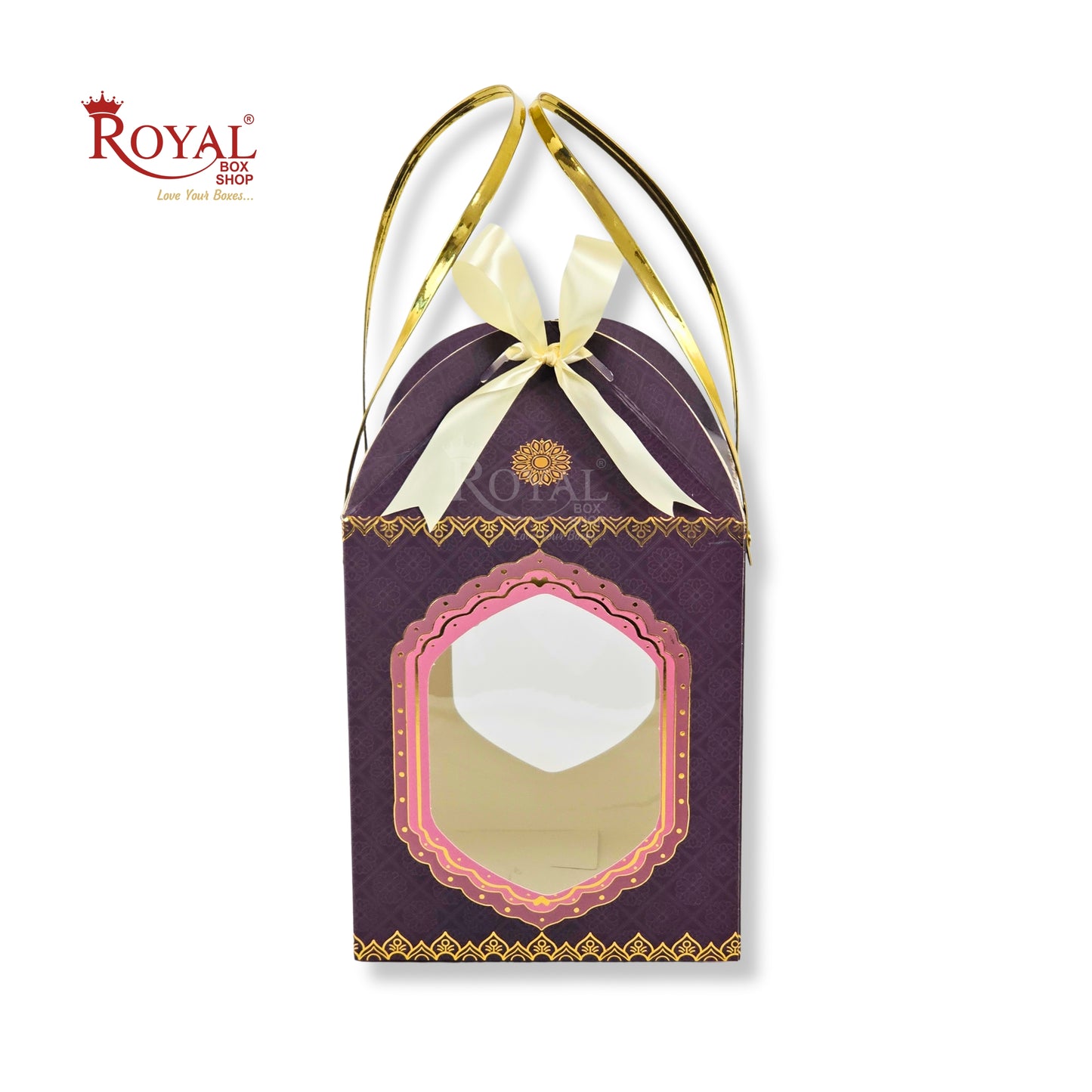 Premium Festive Gift Hamper Box I Hut Shape I RBF-01 D6 | 8.5x7.25x7.25 Inch | Rich Purple
