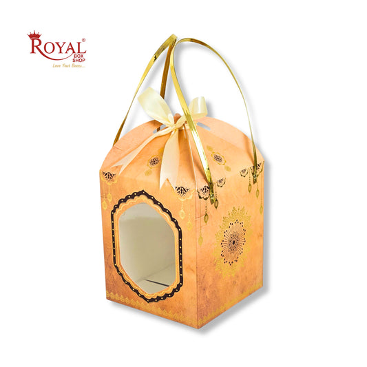 Premium Festive Gift Hamper Box I Hut Shape I RBF-01 D7 | 8.5x7.25x7.25 Inch | Mandala Theme