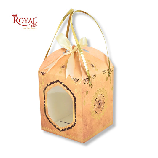 Premium Festive Gift Hamper Box I Hut Shape I RBF-01 D7 | 8.5x7.25x7.25 Inch | Mandala Theme