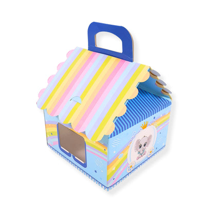 Hut Shape Gift Boxes | RBF-09 | 6x6x4 Inch | Baby Blue Elephant Theme