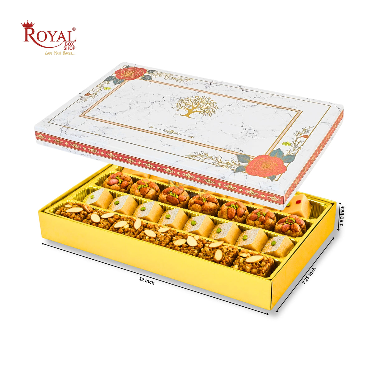 Royalboxshop® Premium Dry Fruit, Sweets & Laddoo Box Packaging I RBF 2607 D2