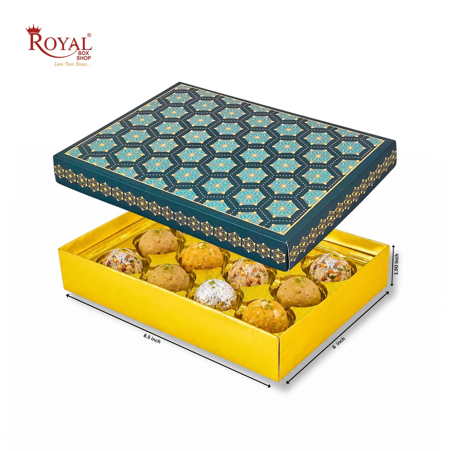 Royalboxshop® Premium Dry Fruit, Sweets & Laddoo Box Packaging I RBF 2608 D1