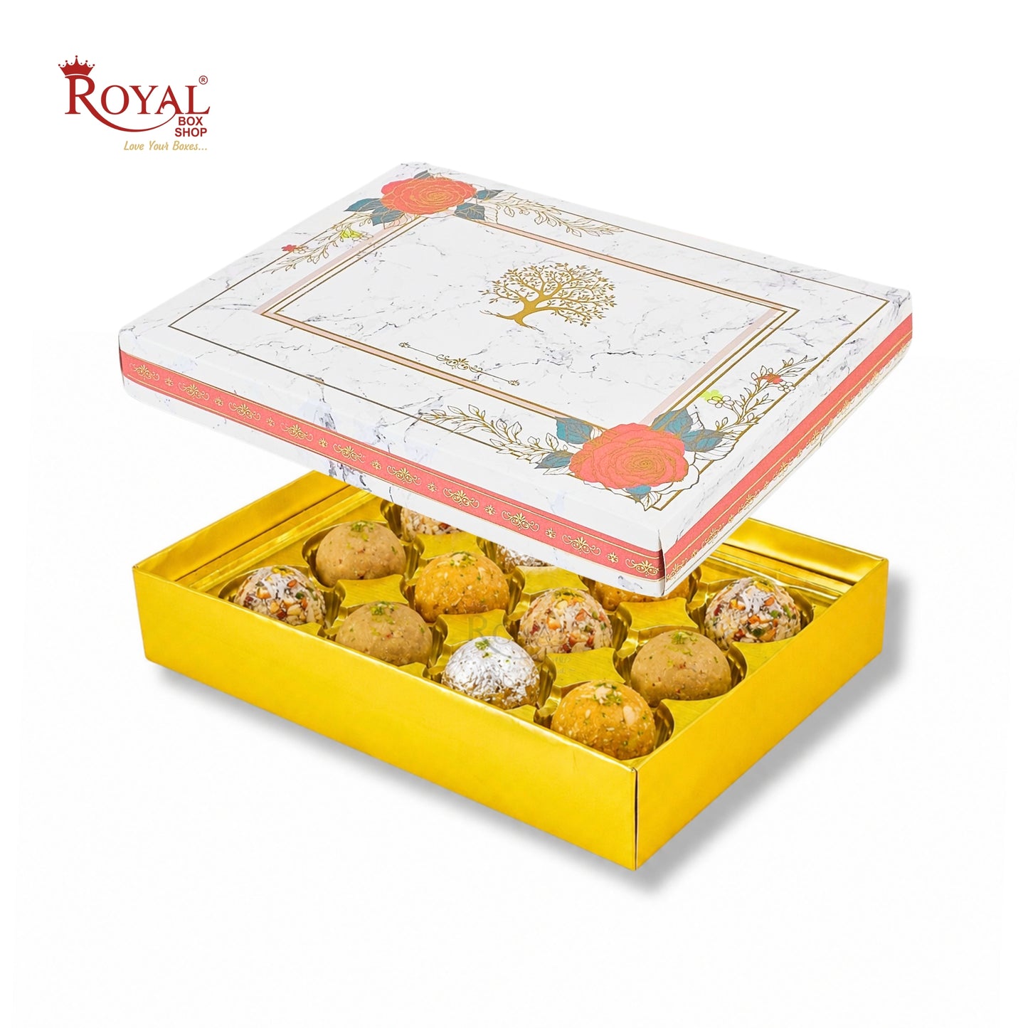 Royalboxshop® Premium Dry Fruit, Sweets & Laddoo Box Packaging I RBF 2608 D2