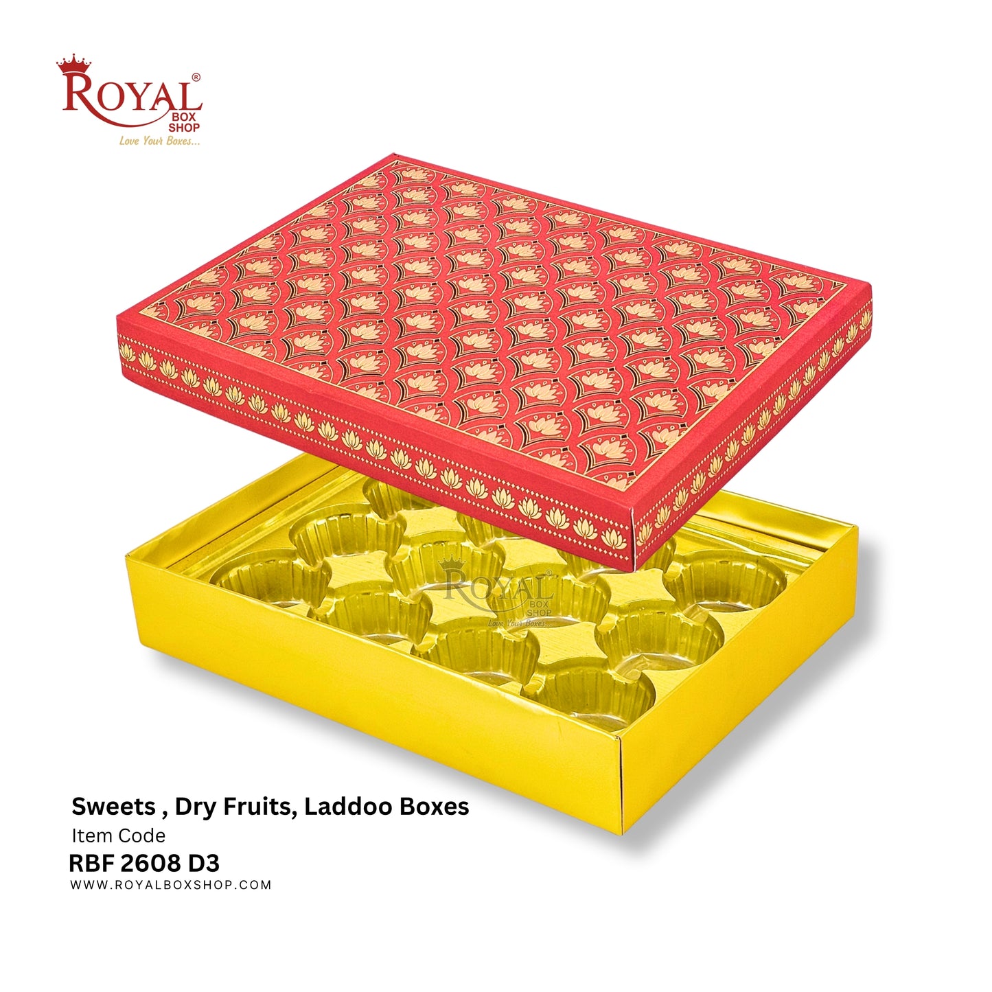 Royalboxshop® Premium Dry Fruit, Sweets & Laddoo Box Packaging I RBF 2608 D3