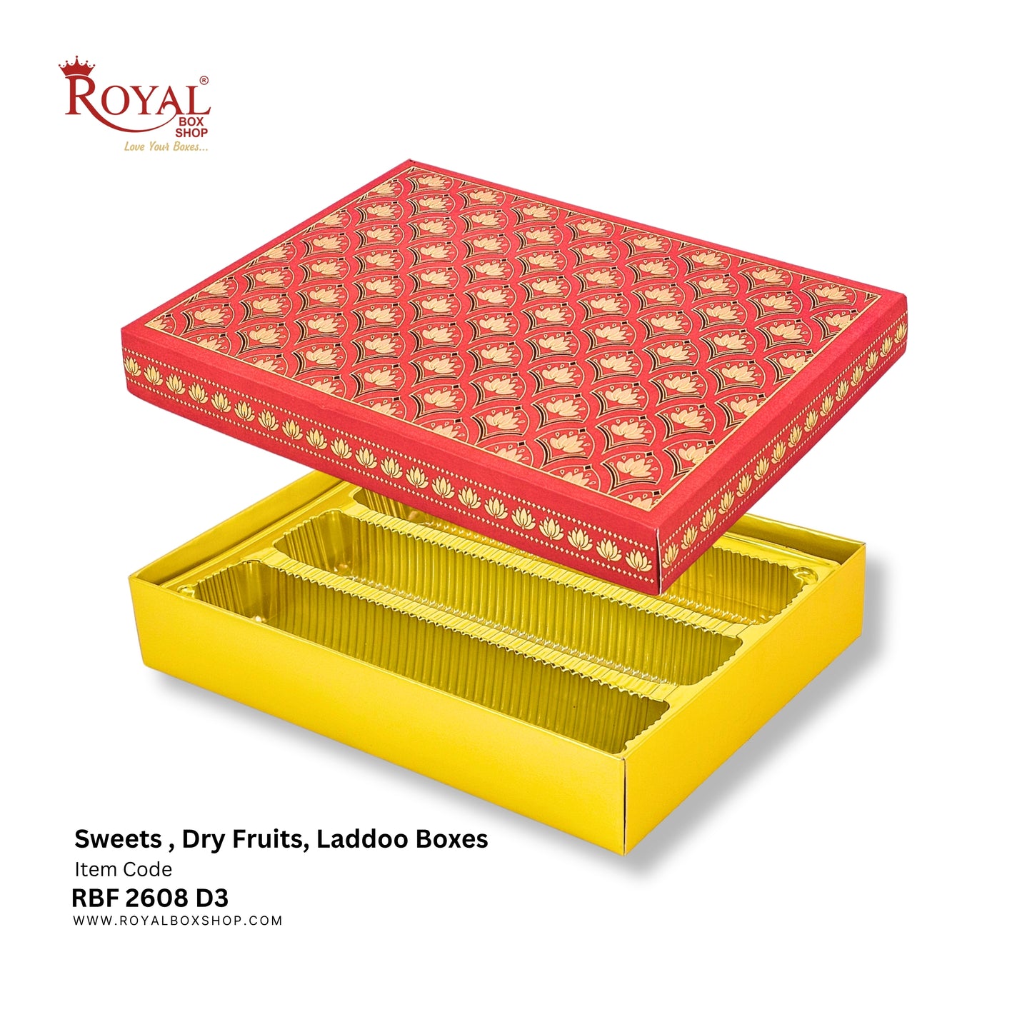 Royalboxshop® Premium Dry Fruit, Sweets & Laddoo Box Packaging I RBF 2608 D3