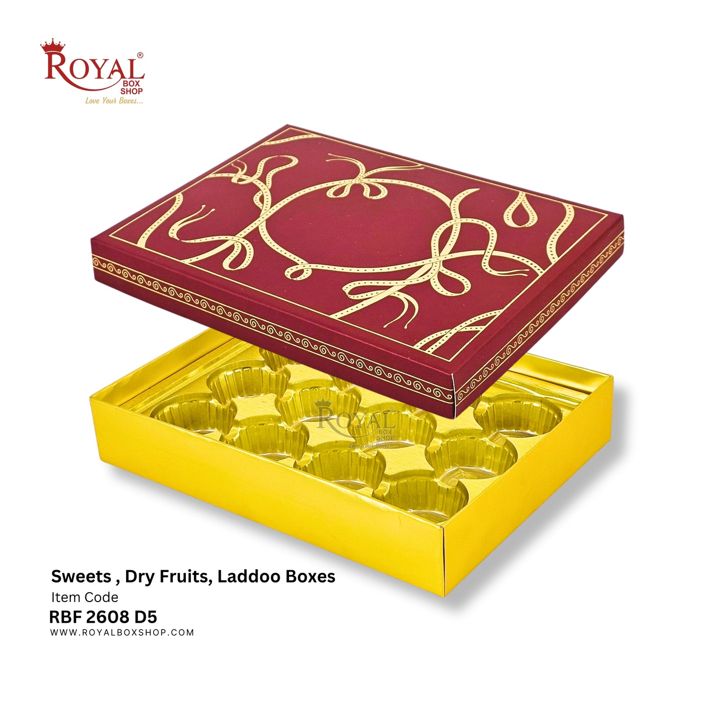Royalboxshop® Premium Dry Fruit, Sweets & Laddoo Box Packaging I RBF 2608 D5