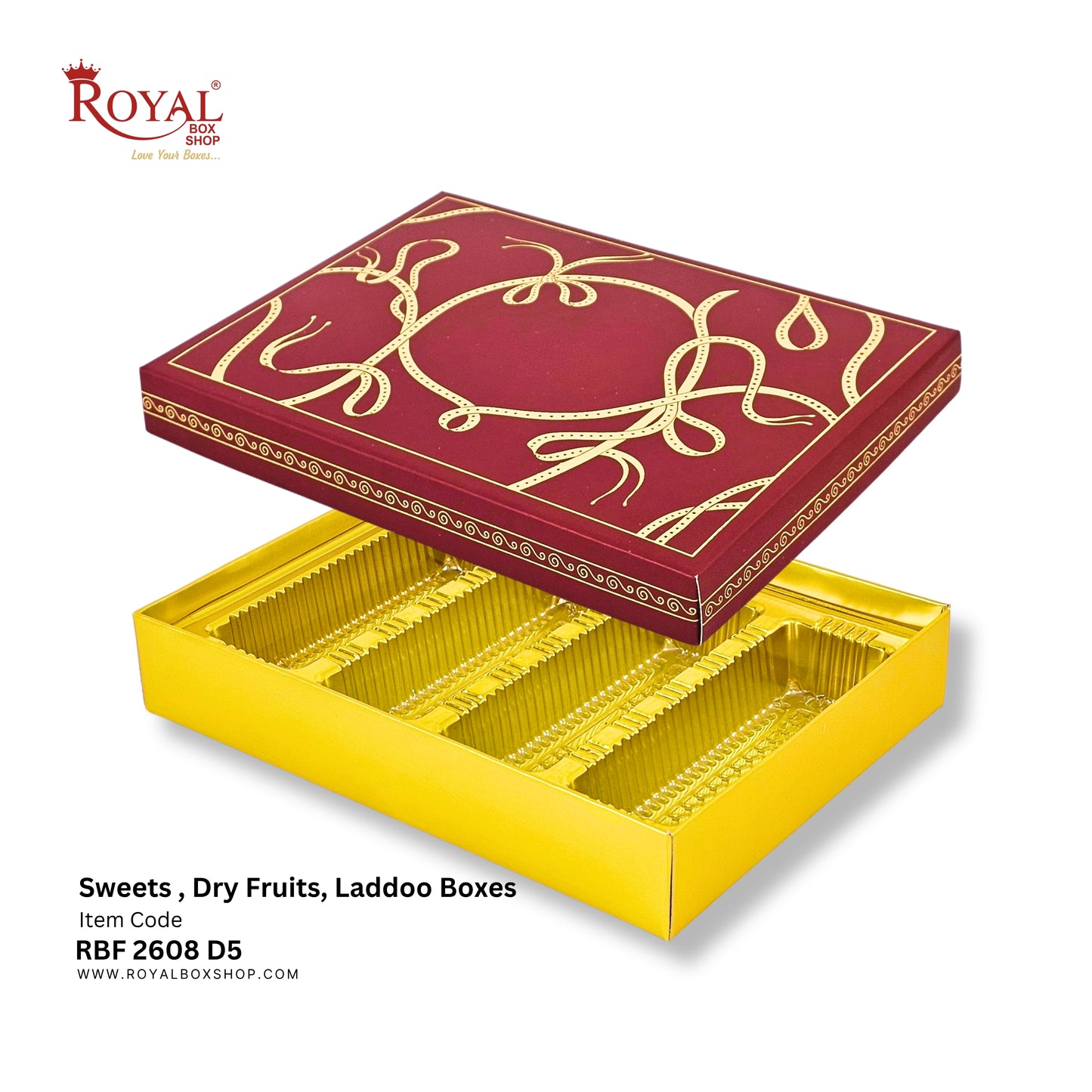 Royalboxshop® Premium Dry Fruit, Sweets & Laddoo Box Packaging I RBF 2608 D5
