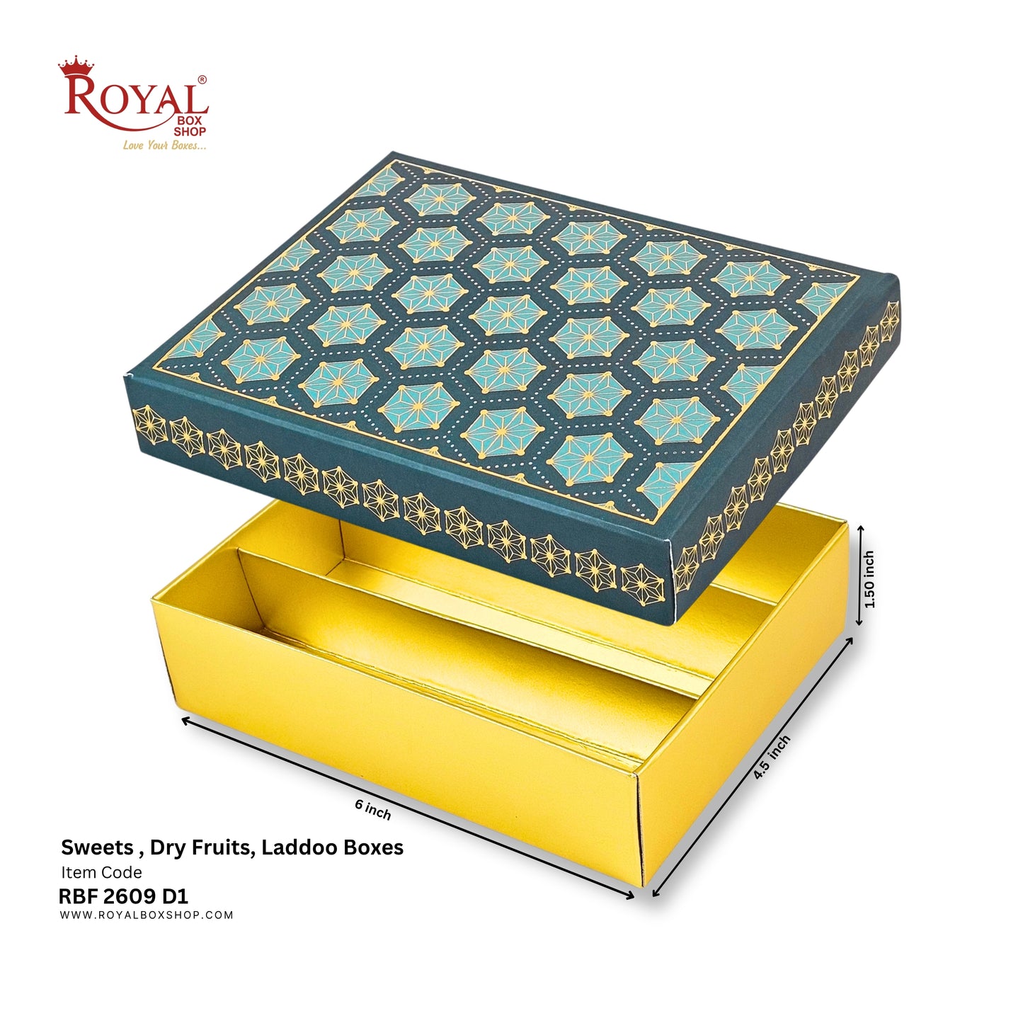 Royalboxshop® Premium Dry Fruit, Sweets & Laddoo Box Packaging I RBF 2609 D1