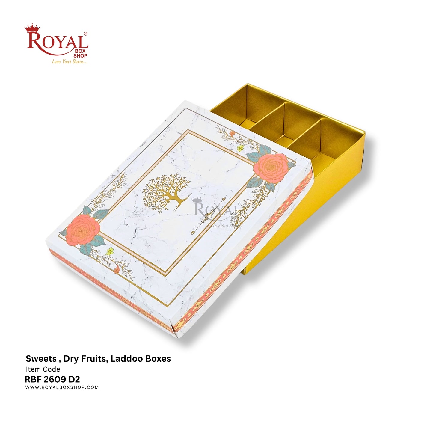 Royalboxshop® Premium Dry Fruit, Sweets & Laddoo Box Packaging I RBF 2609 D2