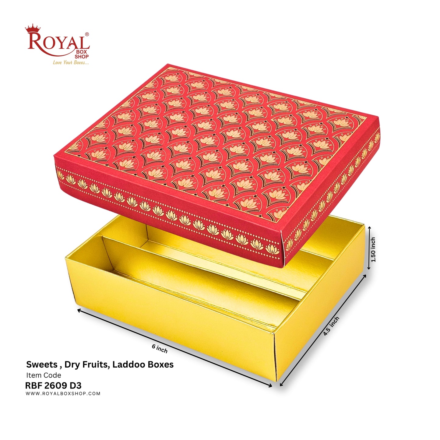 Royalboxshop® Premium Dry Fruit, Sweets & Laddoo Box Packaging I RBF 2609 D3