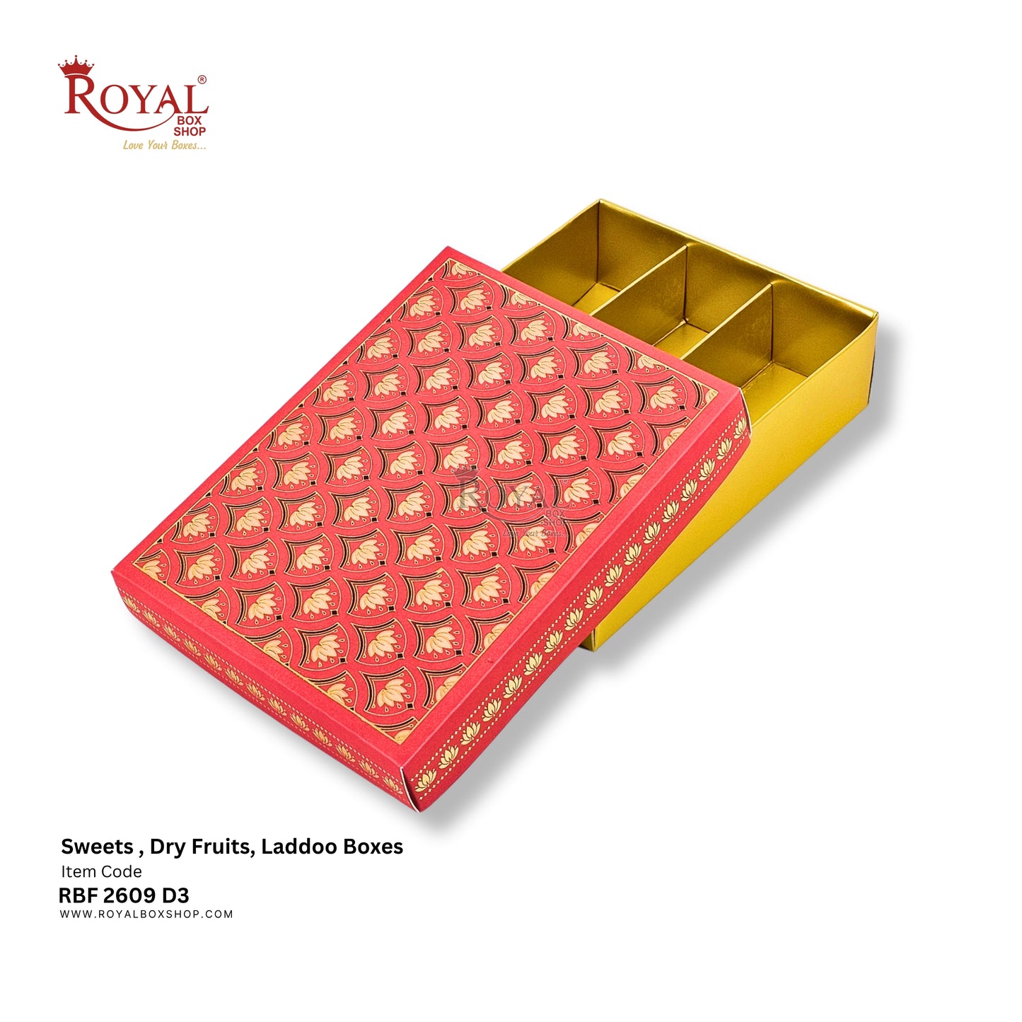 Royalboxshop® Premium Dry Fruit, Sweets & Laddoo Box Packaging I RBF 2609 D3
