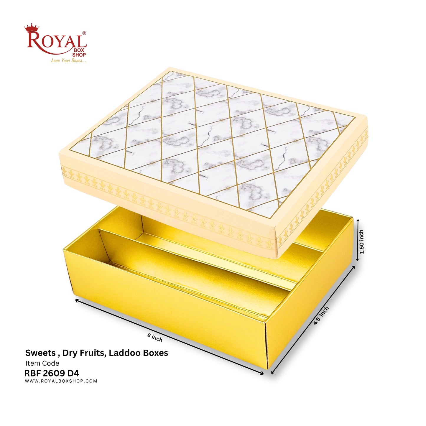 Royalboxshop® Premium Dry Fruit, Sweets & Laddoo Box Packaging I RBF 2609 D4