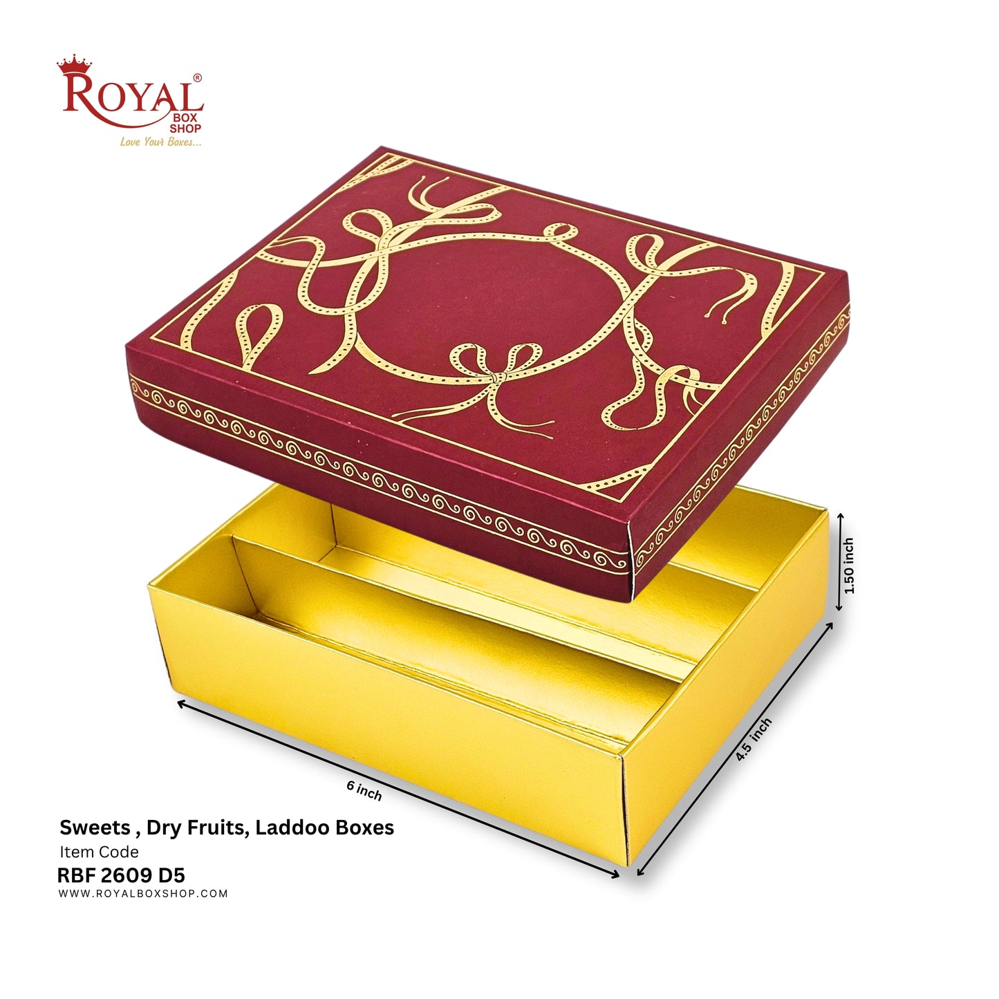 Royalboxshop® Premium Dry Fruit, Sweets & Laddoo Box Packaging I RBF 2609 D5