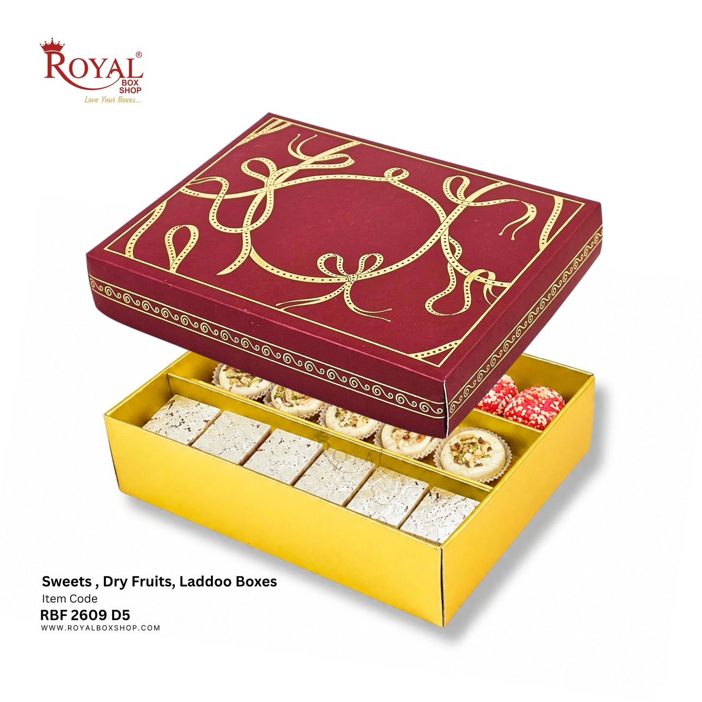 Royalboxshop® Premium Dry Fruit, Sweets & Laddoo Box Packaging I RBF 2609 D5