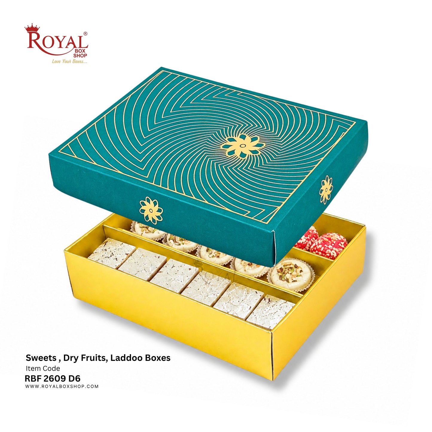 Royalboxshop® Premium Dry Fruit, Sweets & Laddoo Box Packaging I RBF 2609 D6