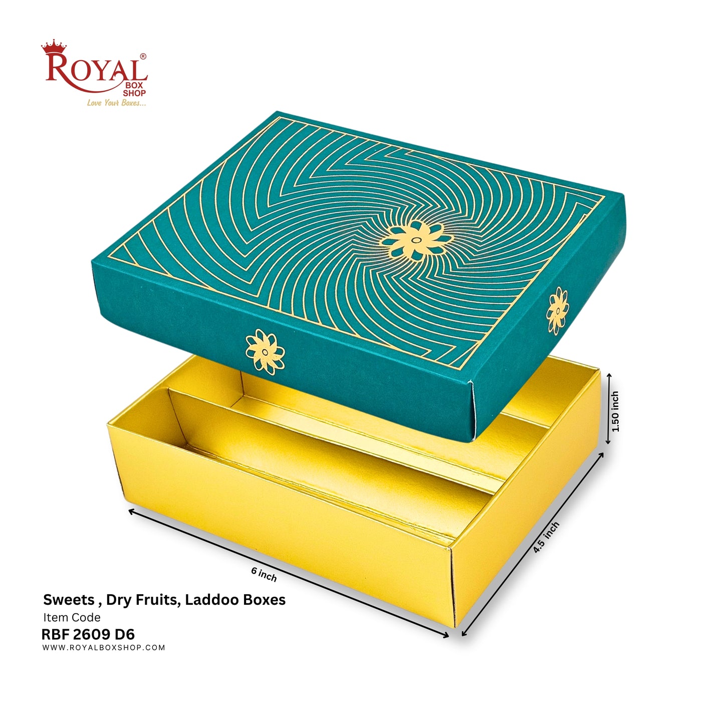 Royalboxshop® Premium Dry Fruit, Sweets & Laddoo Box Packaging I RBF 2609 D6