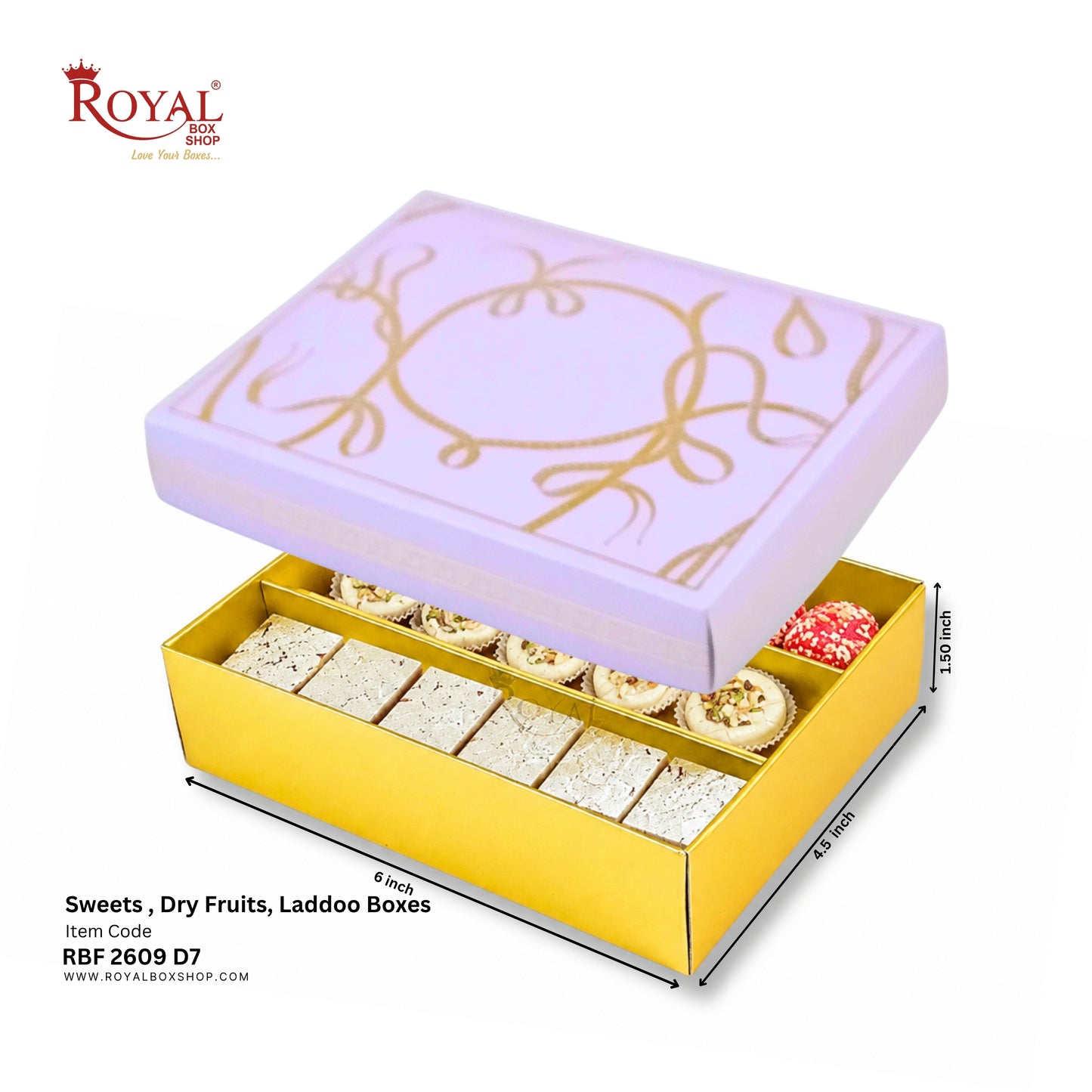 Royalboxshop® Premium Dry Fruit, Sweets & Laddoo Box Packaging I RBF 2609 D7