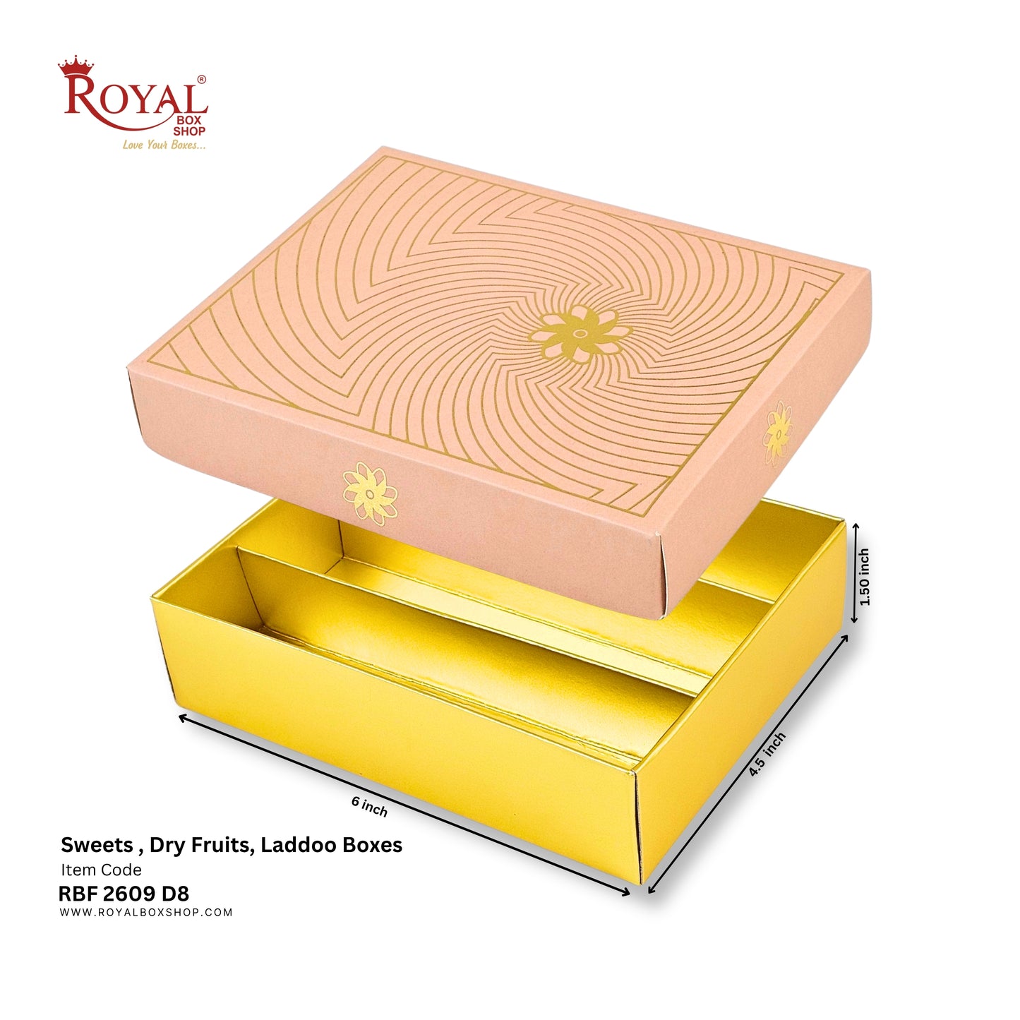 Royalboxshop® Premium Dry Fruit, Sweets & Laddoo Box Packaging I RBF 2609 D8