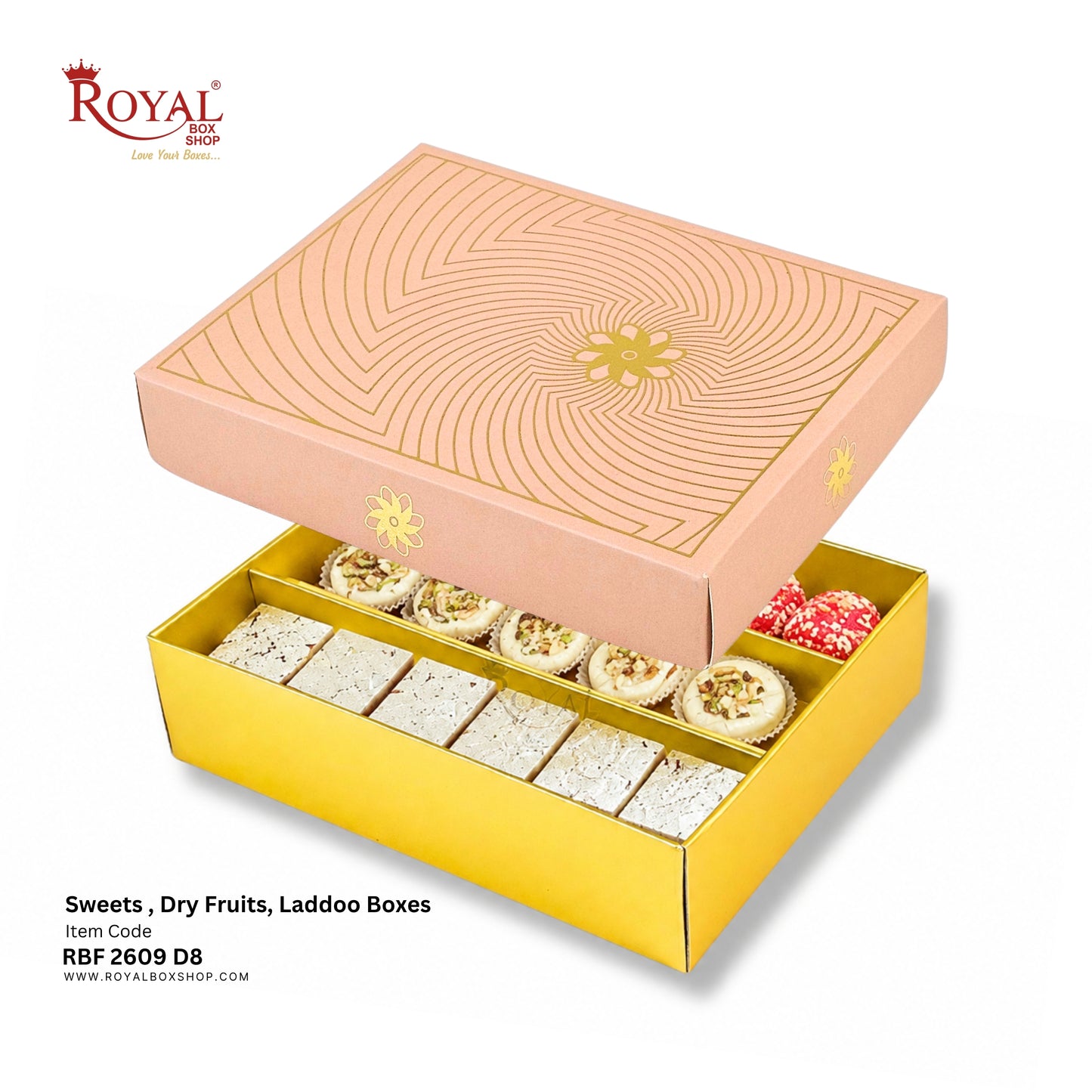 Royalboxshop® Premium Dry Fruit, Sweets & Laddoo Box Packaging I RBF 2609 D8