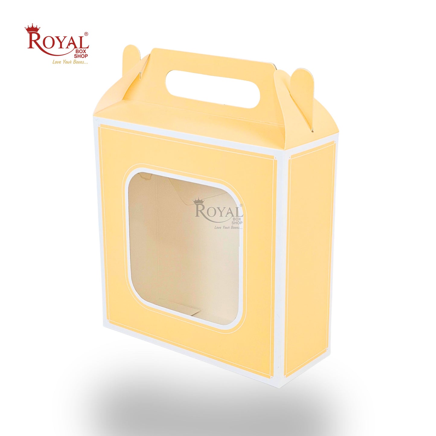 Royal Box Shop® Window Gift Hamper Box I 8x8x4 Inch I Corn Yellow | RBF 2613