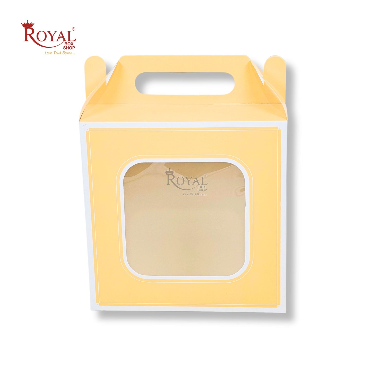 Royal Box Shop® Window Gift Hamper Box I 8x8x4 Inch I Corn Yellow | RBF 2613