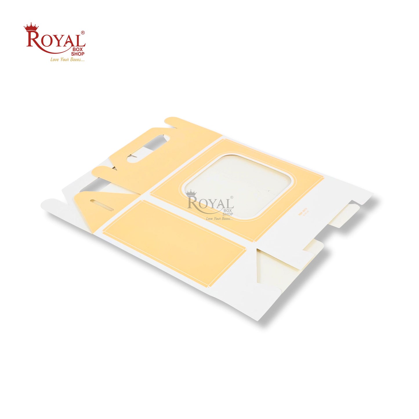 Royal Box Shop® Window Gift Hamper Box I 8x8x4 Inch I Corn Yellow | RBF 2613
