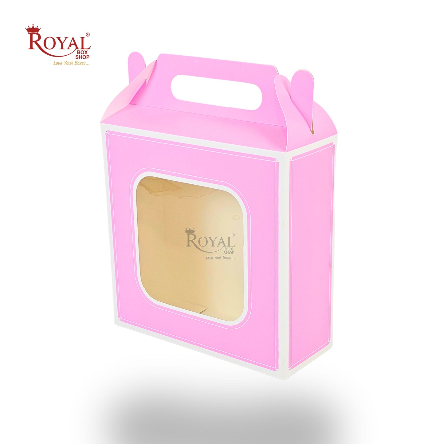 Royal Box Shop® Window Gift Hamper Box I 8x8x4 Inch I Pastel Pink | RBF 2613