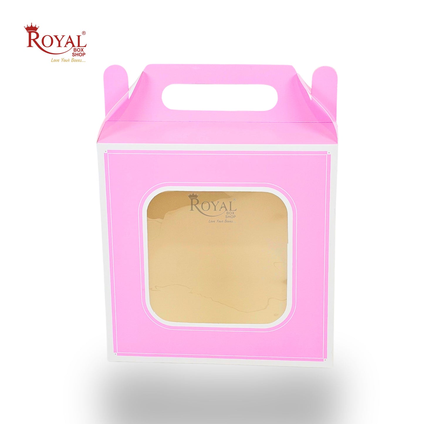 Royal Box Shop® Window Gift Hamper Box I 8x8x4 Inch I Pastel Pink | RBF 2613