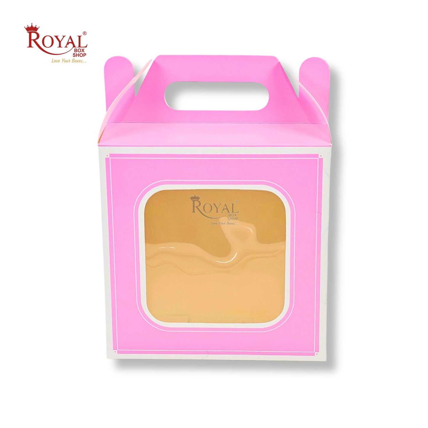 Royal Box Shop® Window Gift Hamper Box I 10x10x4 Inch I Pink | RBF 2614