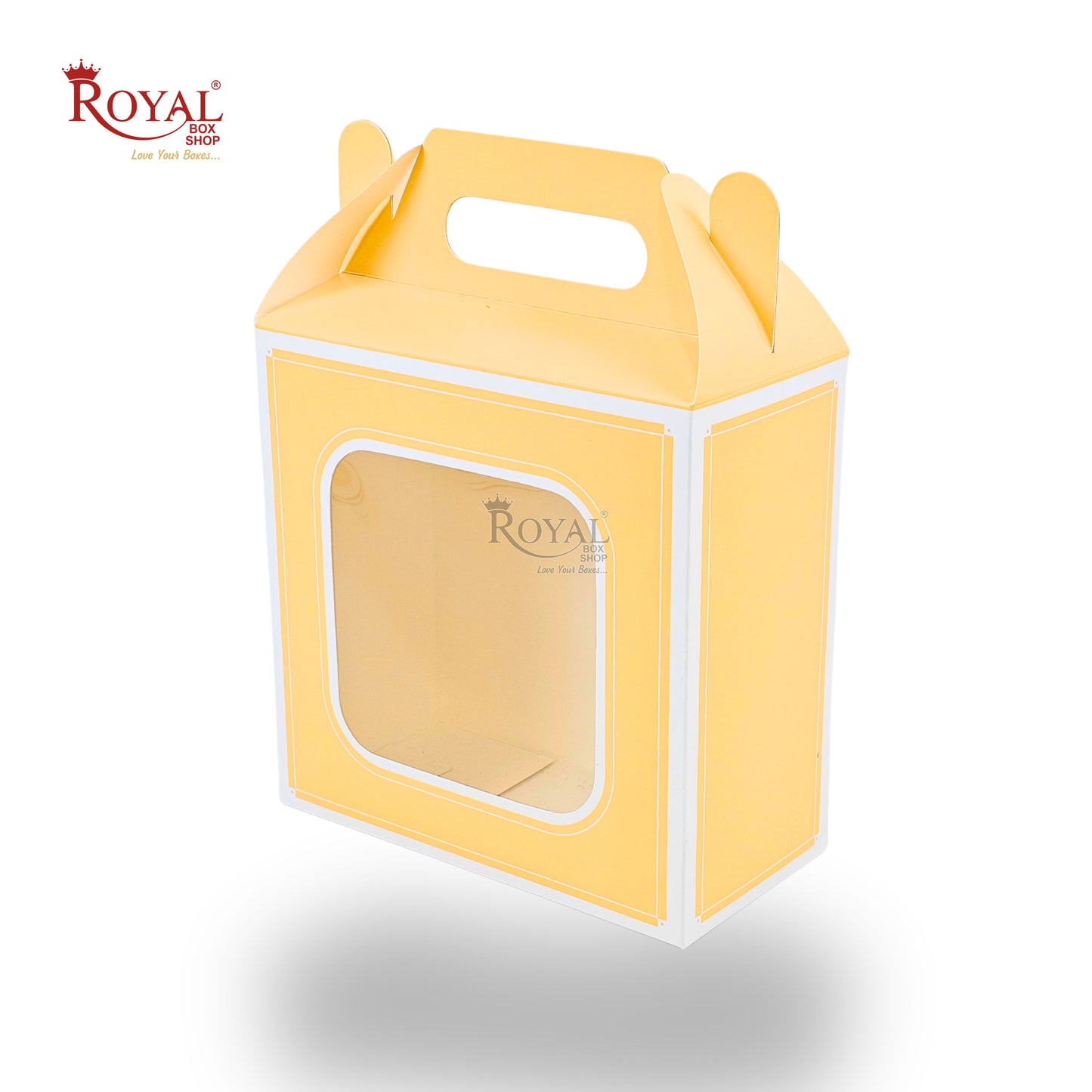 Royal Box Shop® Window Gift Hamper Box I 10x10x4 Inch I Corn Yellow | RBF 2614