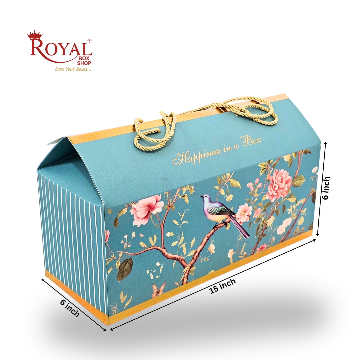 Royal Box Shop® Premium Gift Hamper Box | RBF-43 D1 | 15x6x6 Inch | Bird Print