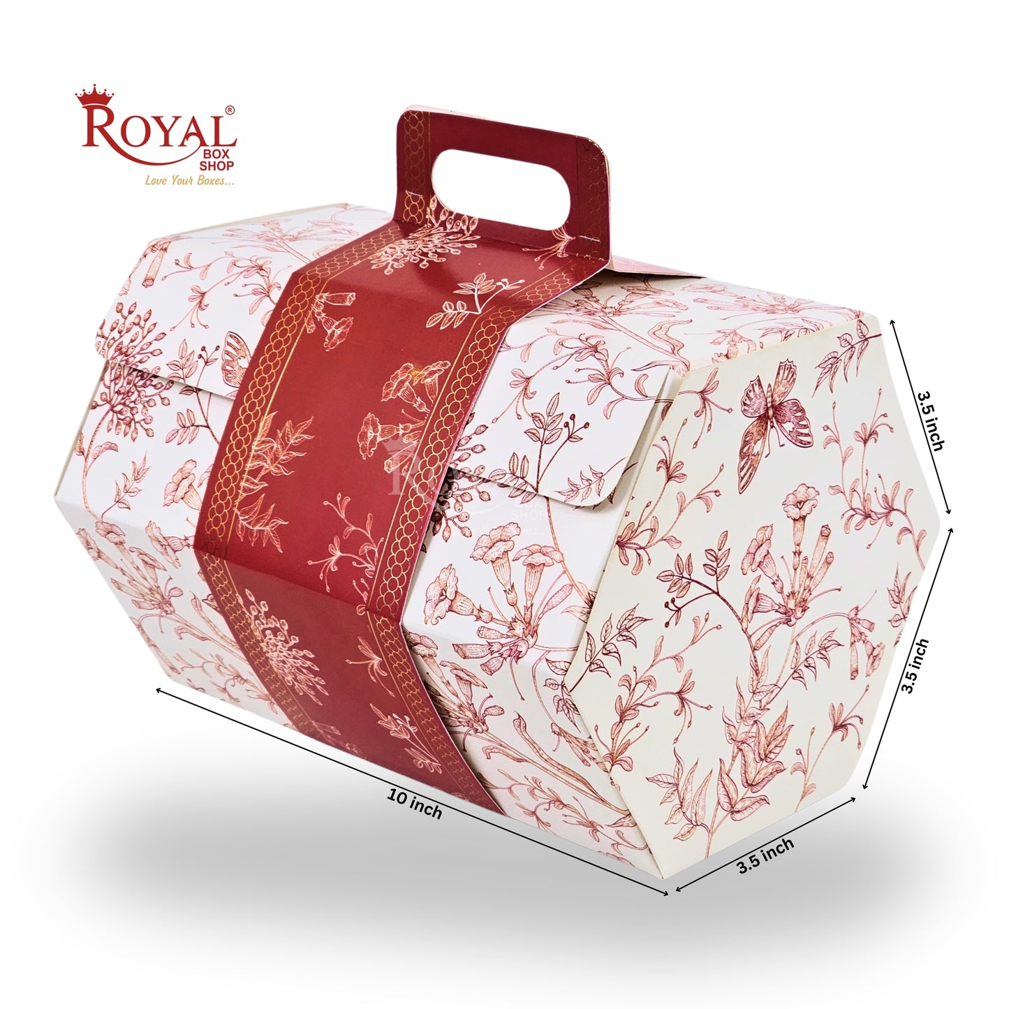 Royal Box Shop® Designer Floral Festive Gift Hamper Box | RBF-45 D1 | Red