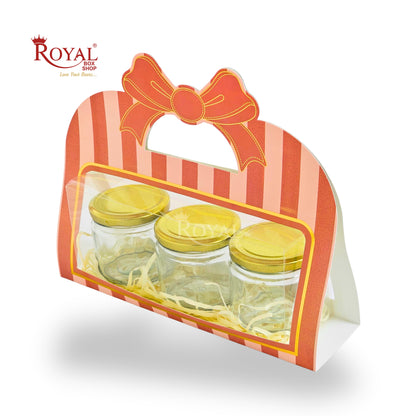 3 Tube Hamper With Bow Handle | RBF-46 D1 | 10x4.5x3.5 Inch | Pink