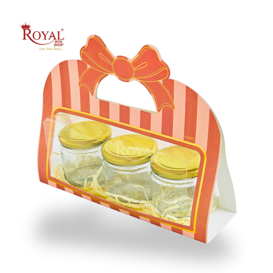 3 Tube Hamper With Bow Handle | RBF-46 D1 | 10x4.5x3.5 Inch | Pink