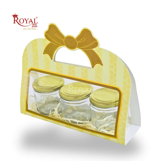 3 Tube Hamper With Bow Handle | RBF-46 D2 | 10x4.5x3.5 Inch | Yellow