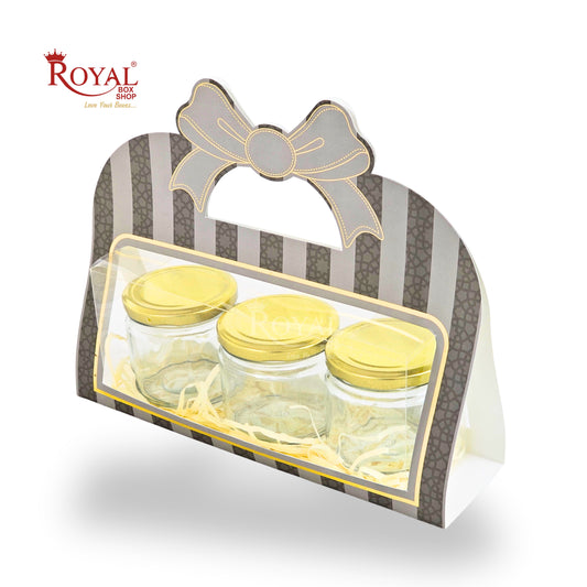 3 Tube Hamper With Bow Handle | RBF-46 D3 | 10x4.5x3.5 Inch | Grey