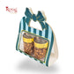2 Jar Hamper Box With Bow Shape Handle | RBF-47 D2 | 7x4.5x3.25 Inch | Green