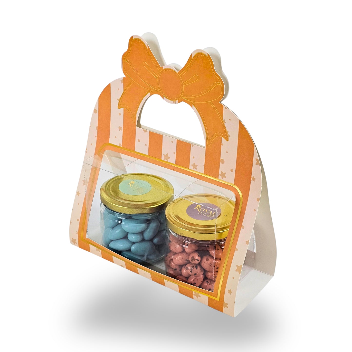 2 Jar Hamper Box With Bow Shape Handle | RBF-47 D4 | 7x4.5x3.25 Inch | Yellow