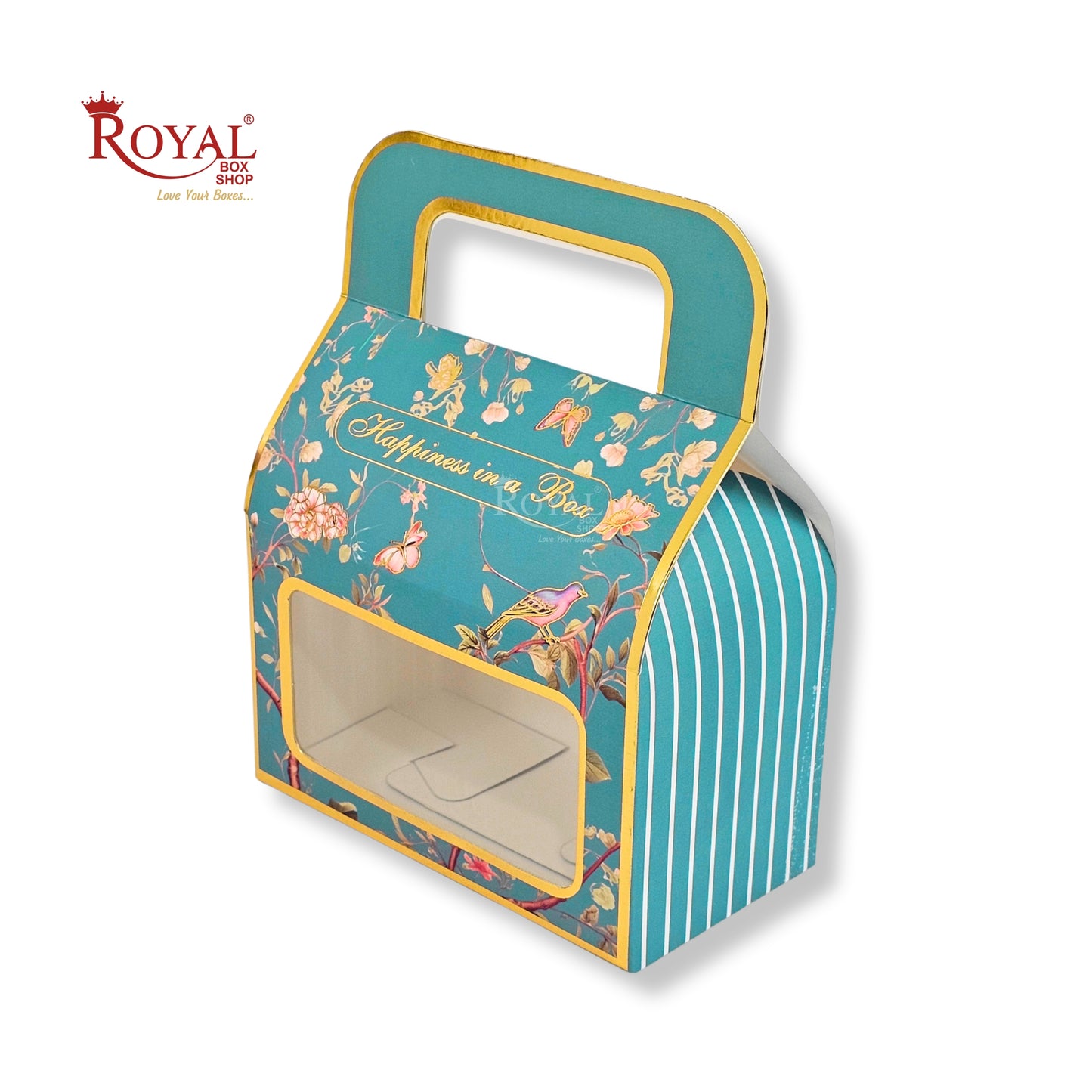 Royal Box Shop® Festive Gift Hamper Box With Handle | RBF-50 D2 | 7x4x3.75 Inch | Green
