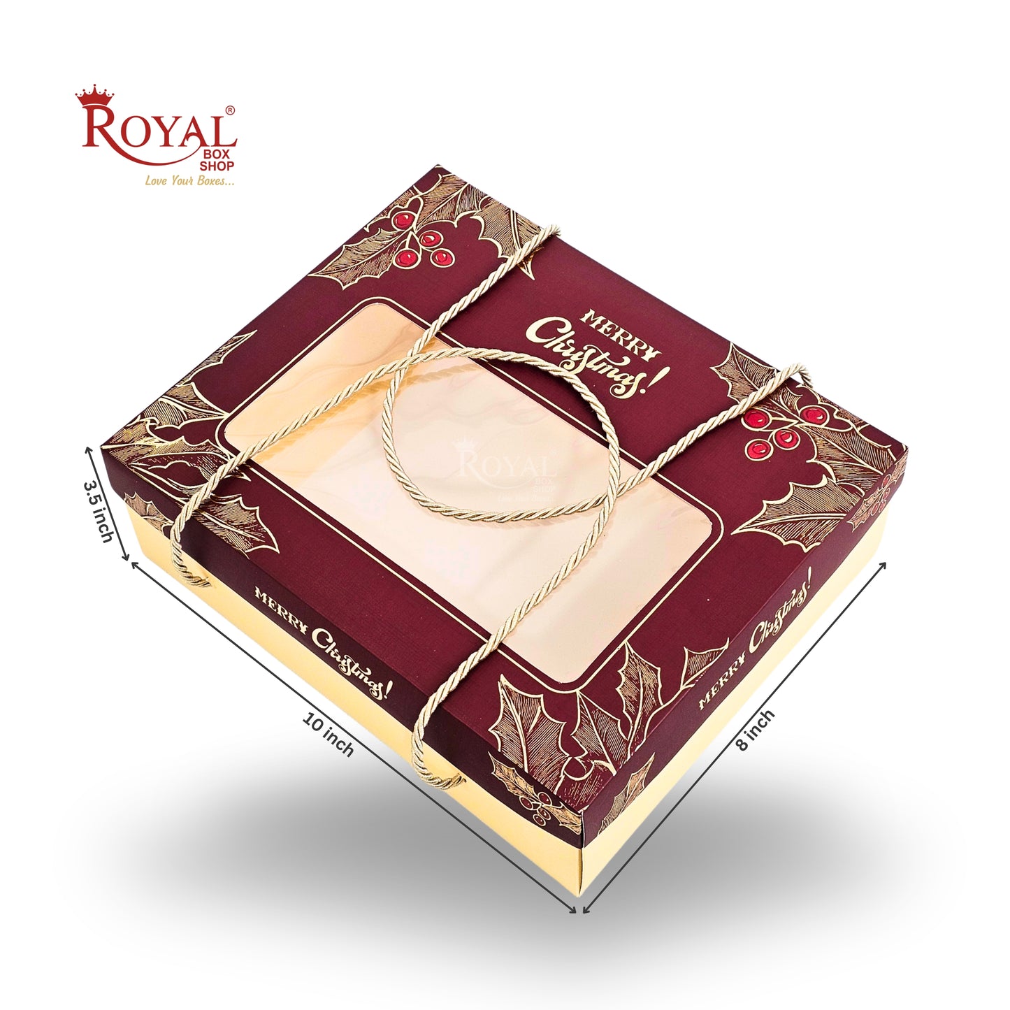 Royal Box Shop® Premium Christmas Gift Hamper Box I RBF-52 D8 I 10x8x3.5 Inch