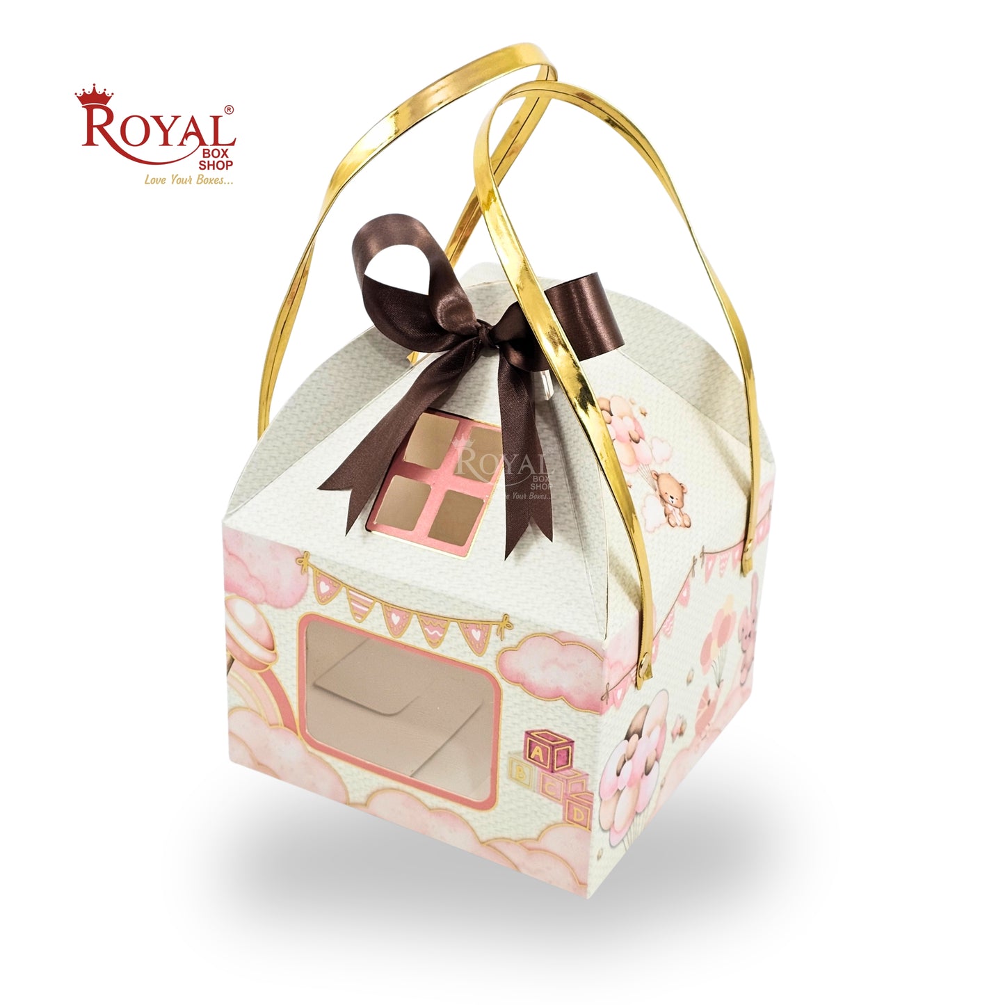 Baby Pink Hut Gift Boxes | RBF-53 D1 | 6x6x4 Inch