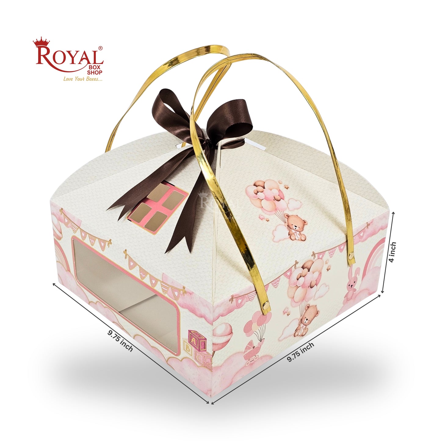 Baby Pink Hut Gift Box | RBF-55 D1 | 9.75x9.75x4 Inches